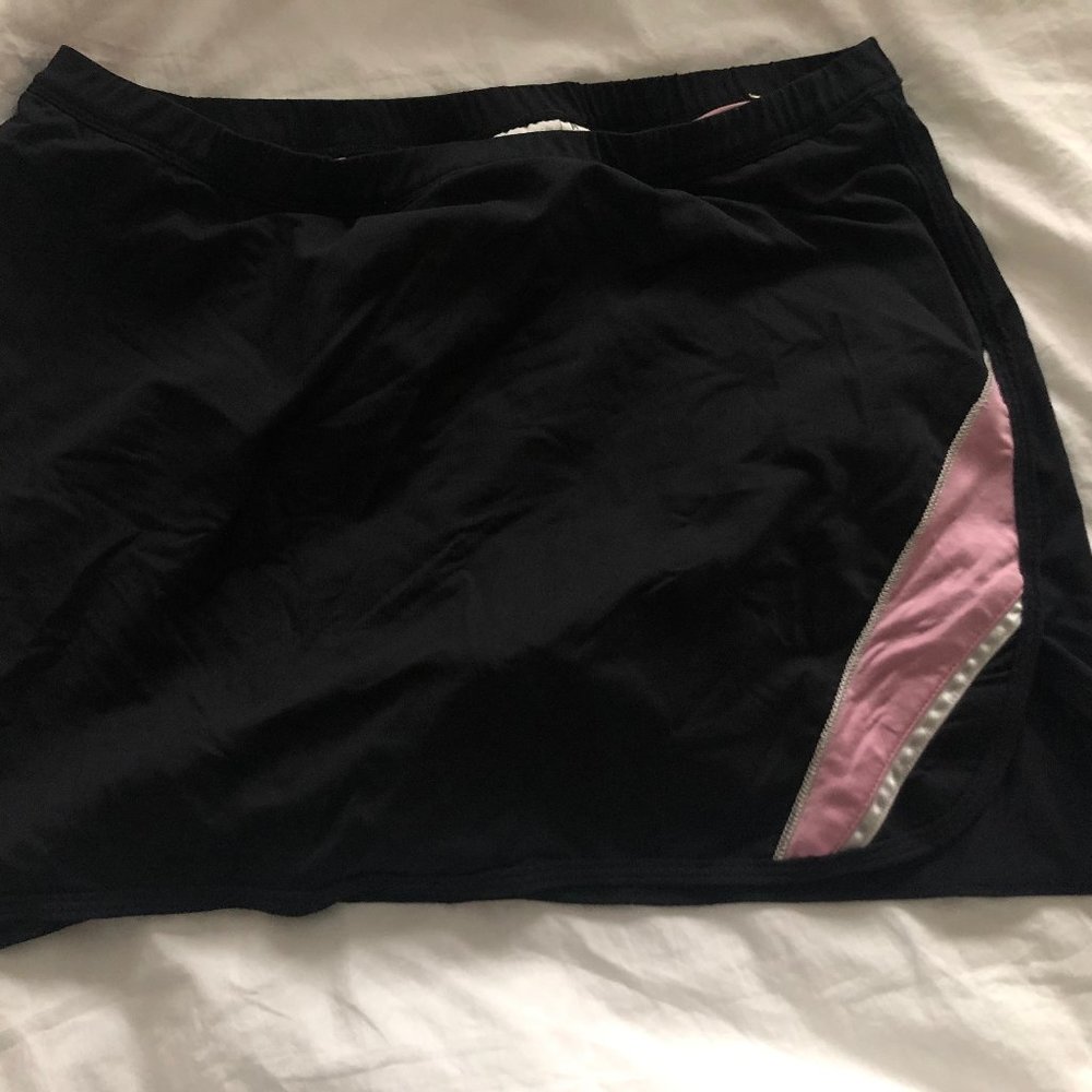 Black and Pink Tennis Skirt with Cute Detailing